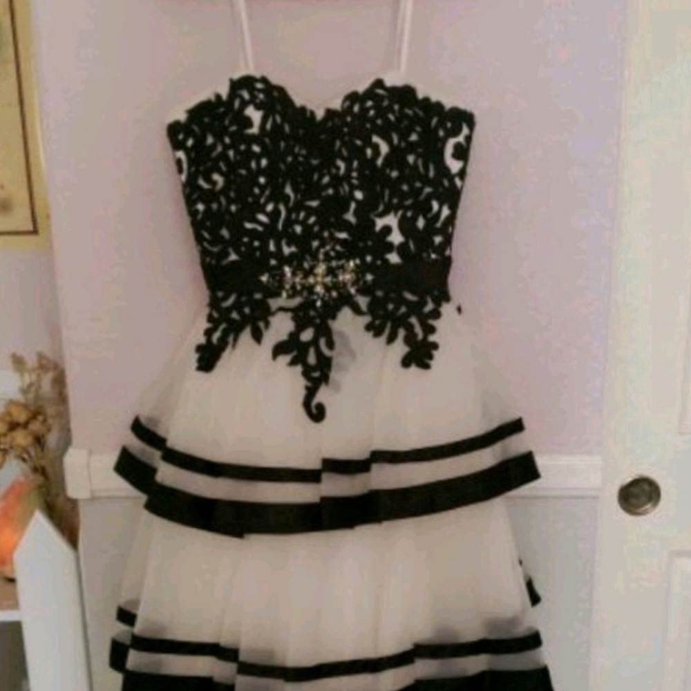 Black and white formal gown
